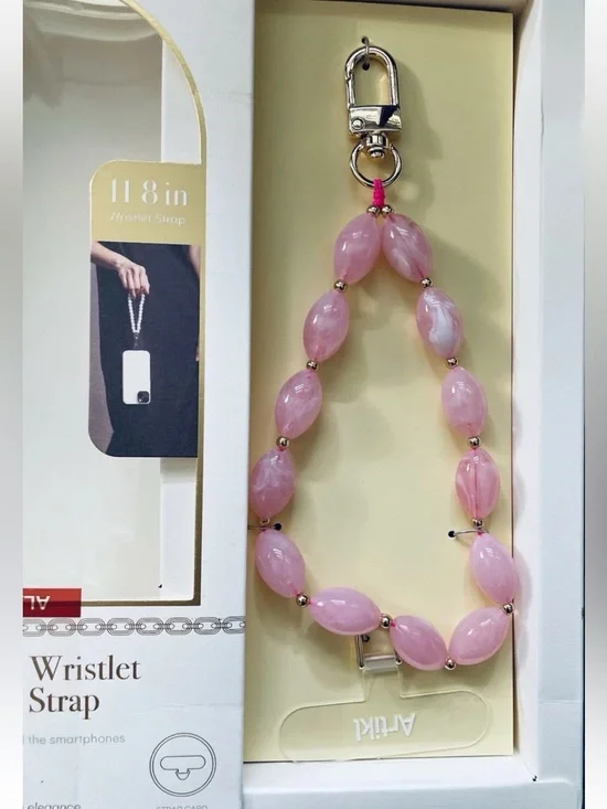 Artikl Pink Beaded Universal Wristlet Phone Strap New! - Picture 4 of 6